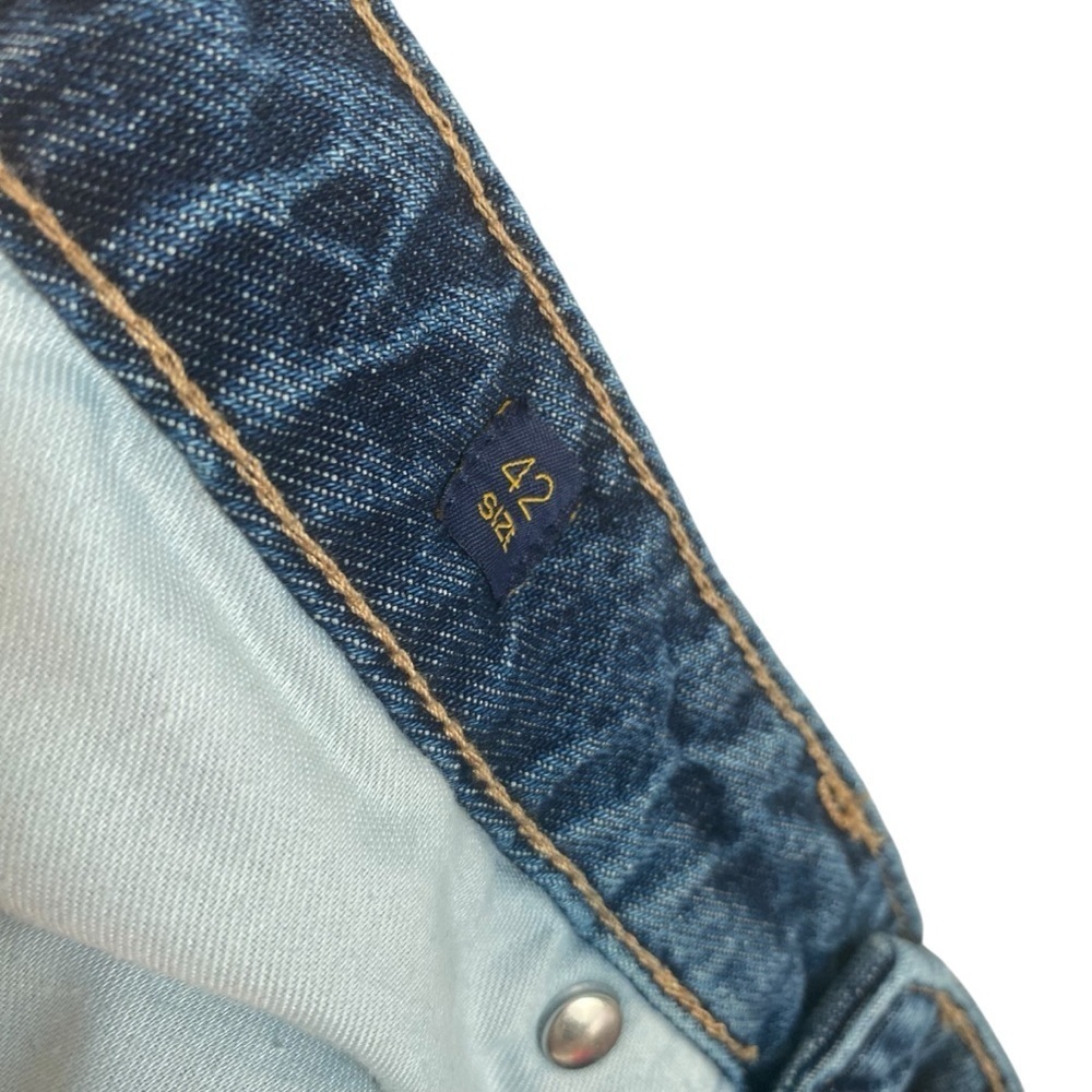 Piombo Medium Wash Mid Rise Loose Straight Leg Italian Jeans Size 42/US 28 - Picture 6 of 7